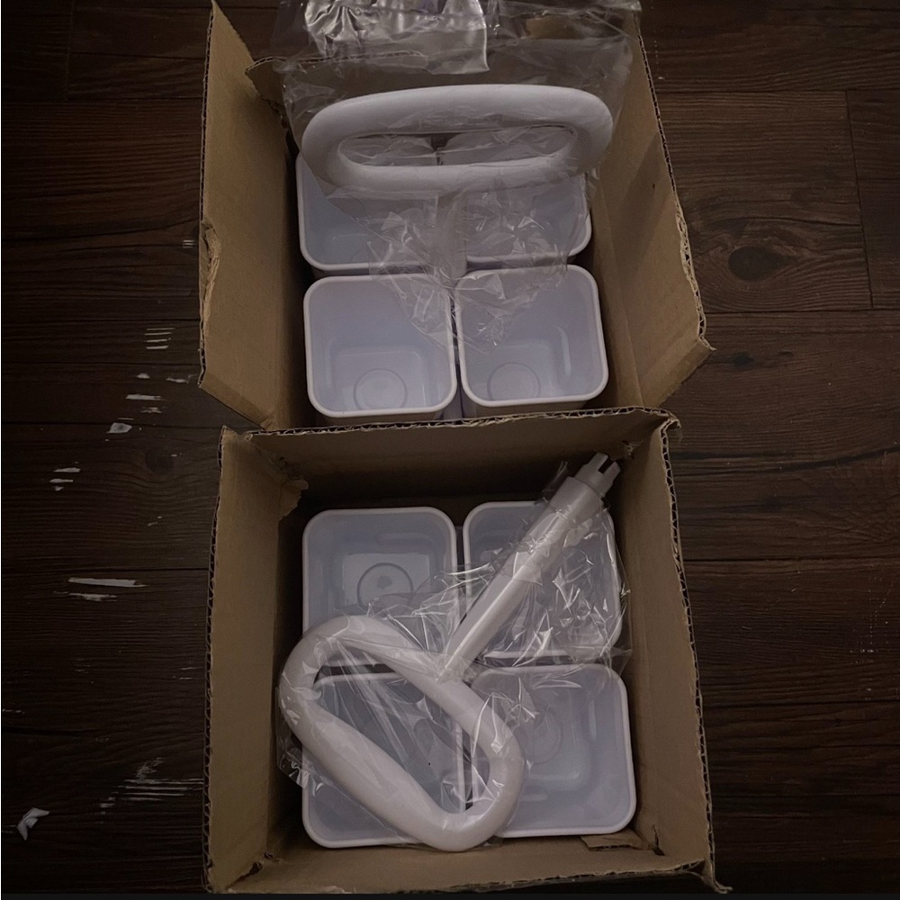 White Plastic Caddy Containers for supplies